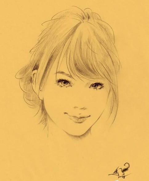 逼真的素描美女