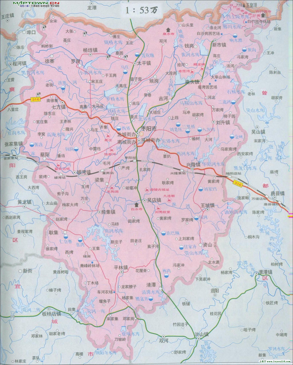枣阳市辖区地图图片