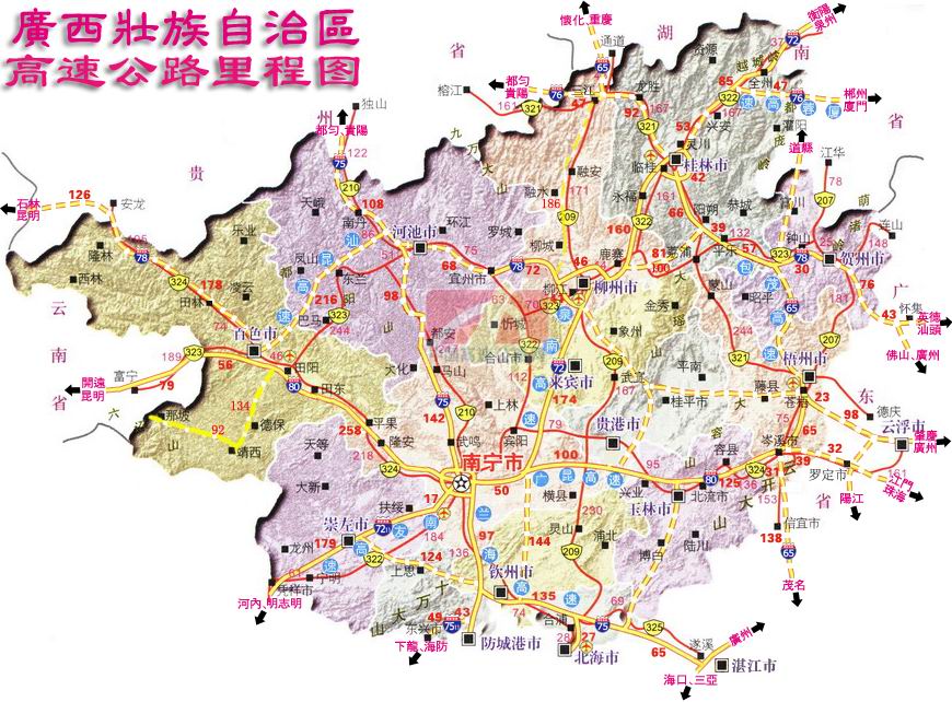 广西高速公路规划及东兰高速路