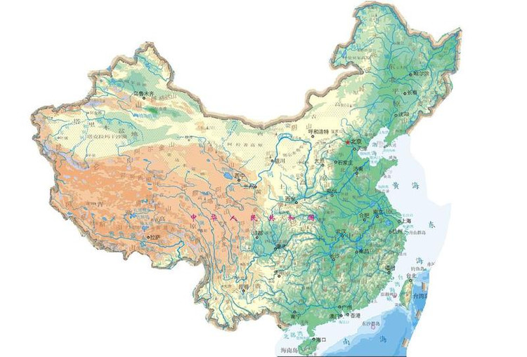 中国地图山脉地形图全图 地形山脉图高清版大图