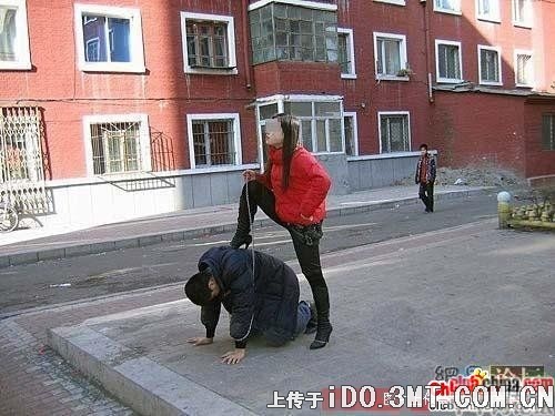 无耻女人!竟把男友当狗(图)