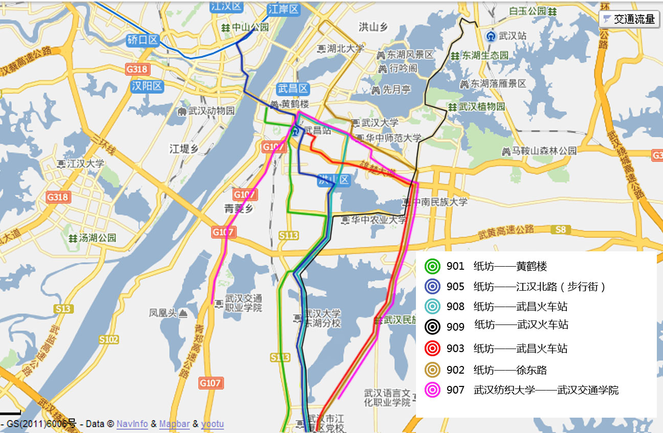 江夏区公交更新路线图(建议)