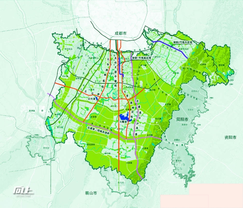 [贴图]天府新区三纵一横规划图分享