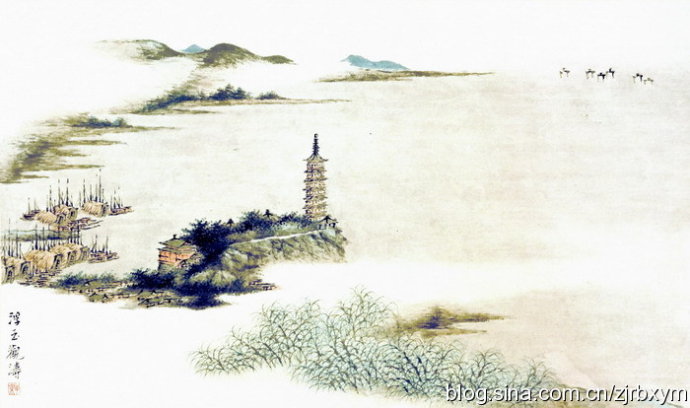 [推荐]清代镇江京江画派代表人物周镐绘制(即1842年)《京江二十四景