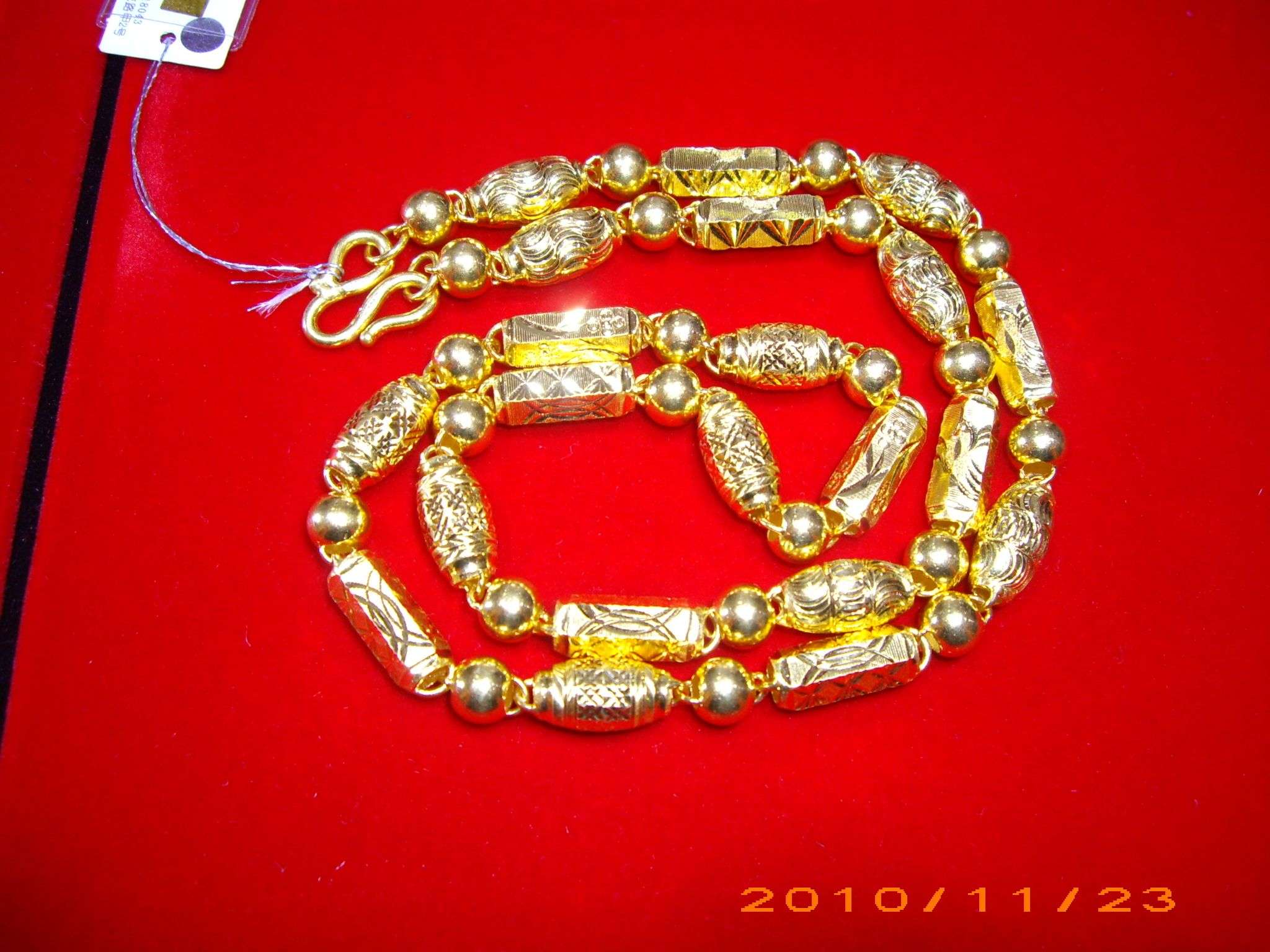 万足金男士项链