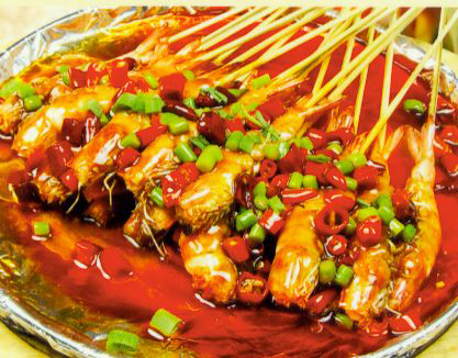 铁板串烧虾