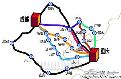 成渝高速公路重庆段各区间收费里程表