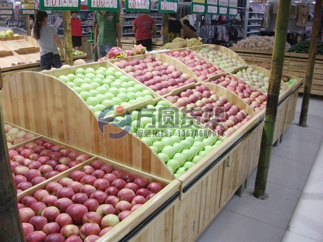 供应山东木质水果超市货架 - 固始促销活动 - 固