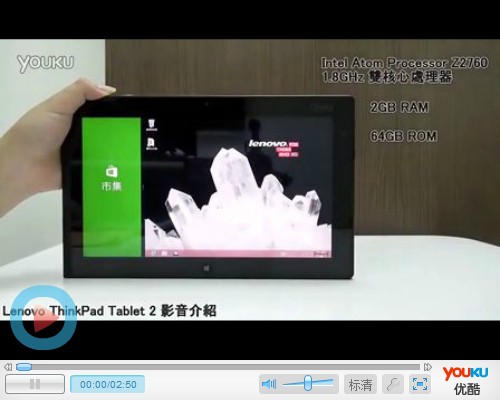 联想ThinkPad Tablet 2中